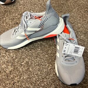 Adidas Gray and Orange Athletic Sneakers